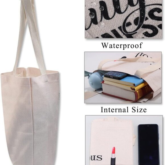 Penguin Tote Bag Funny Quote Canvas Reusable Gift for Penguin Lover - Picture 4 of 7